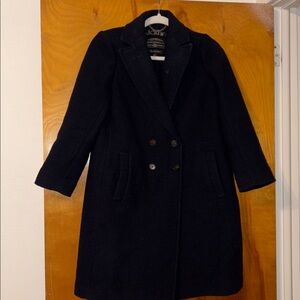 J. Crew Classic Dark Blue Wool Coat